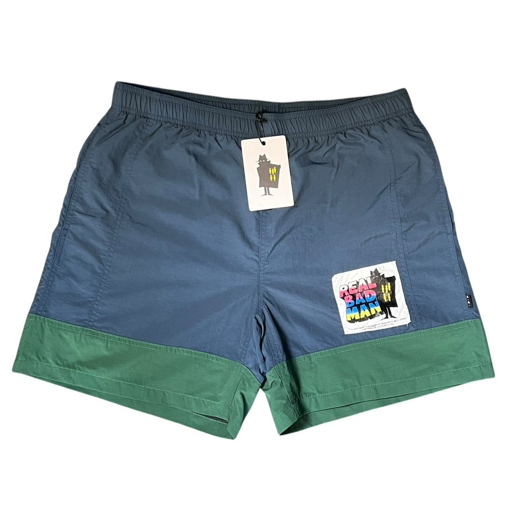 Real Bad Man, Club Shorts Blue Men's Large, Swim Trunks,‎ Mesh Lined, Pockets LA